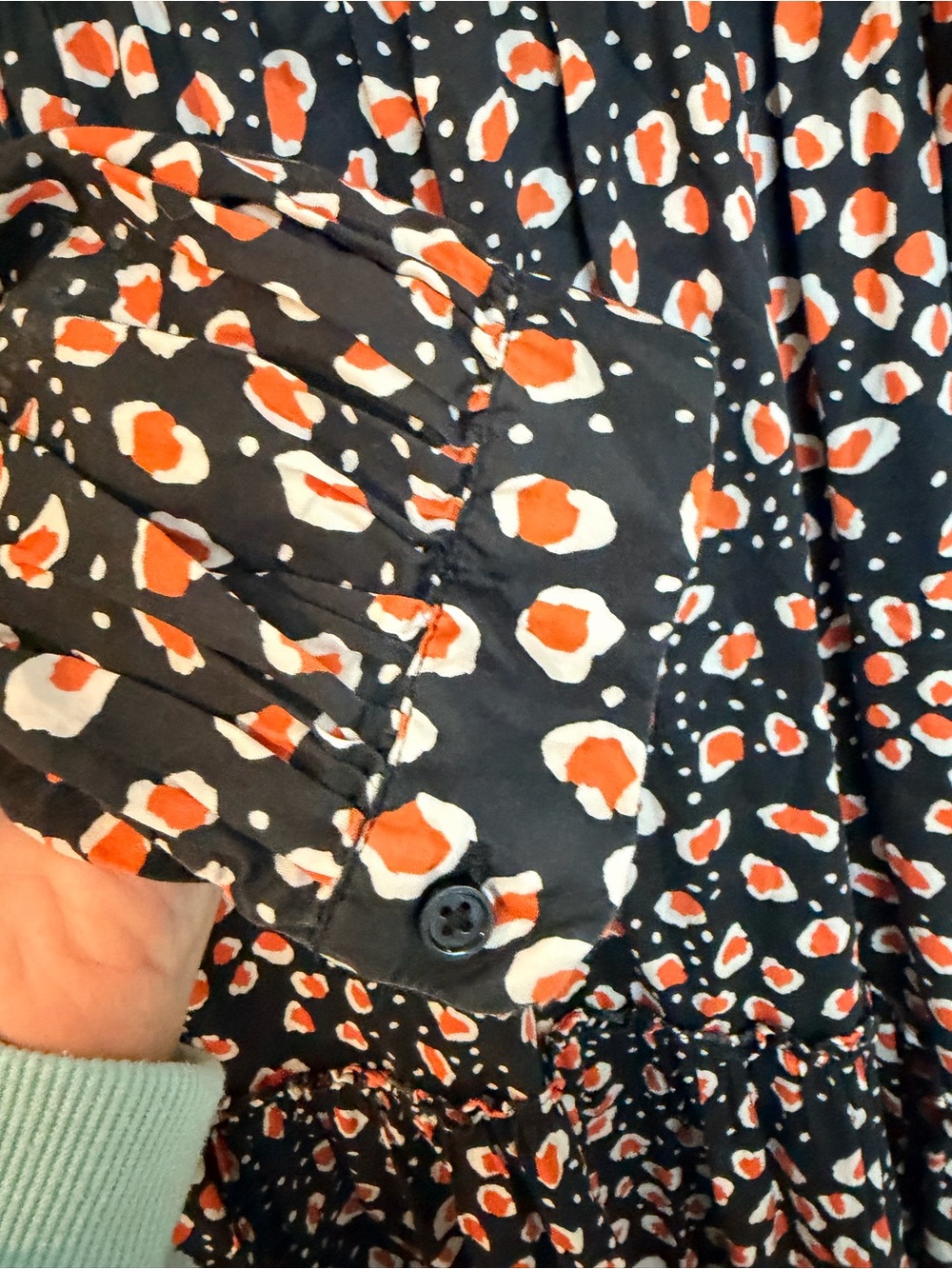 🧡 Who What Wear Abstract Print Tiered Maxi Dress – Black & Orange - Picture 5 of 8